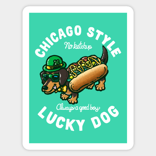 Da Lucky Chicago Dog Sticker by nickv47